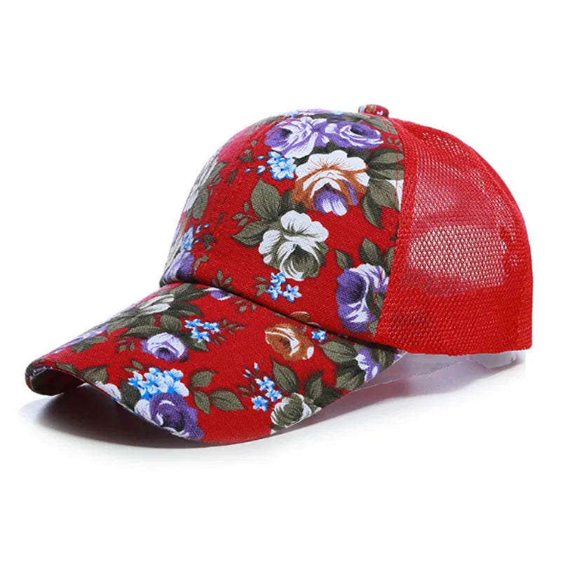 Floral Mesh Summer Cap