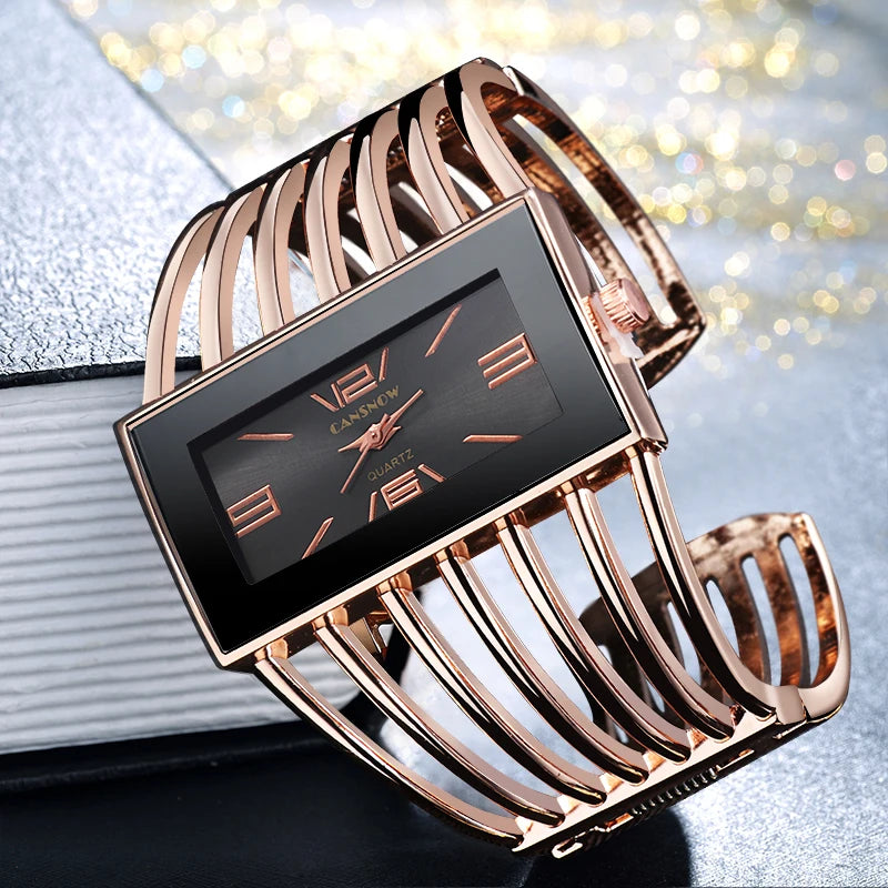 Reloj de pulsera de lujo para mujer, reloj de pulsera único para mujer, de acero inoxidable dorado, Relogio Feminino Saati, regalos para mujer, reloj