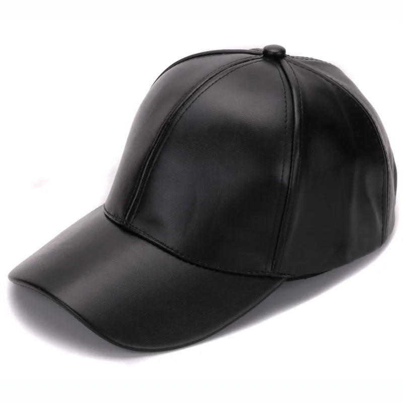 Gorra de béisbol de piel sintética lisa clásica HATLANDER, gorra y sombrero de cuero sin logo a la moda para hombres y mujeres