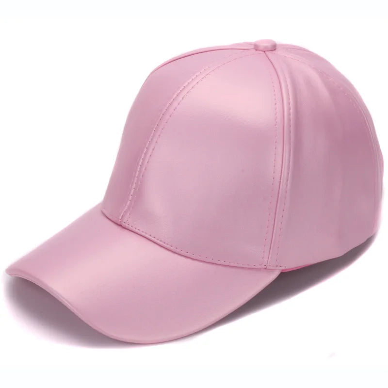 Gorra de béisbol de piel sintética lisa clásica HATLANDER, gorra y sombrero de cuero sin logo a la moda para hombres y mujeres
