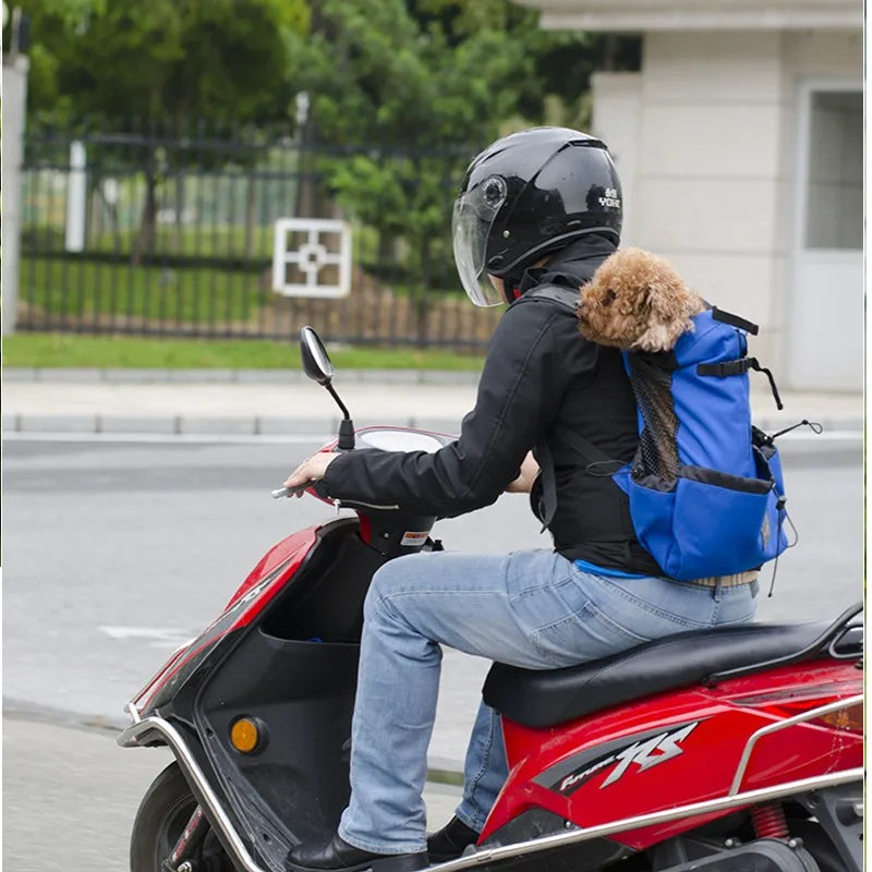 Mochila de transporte para perros, senderismo, viajes al aire libre, transpirable, para bicicleta, motocicleta, deporte al aire libre, bolsa de malla, envío directo