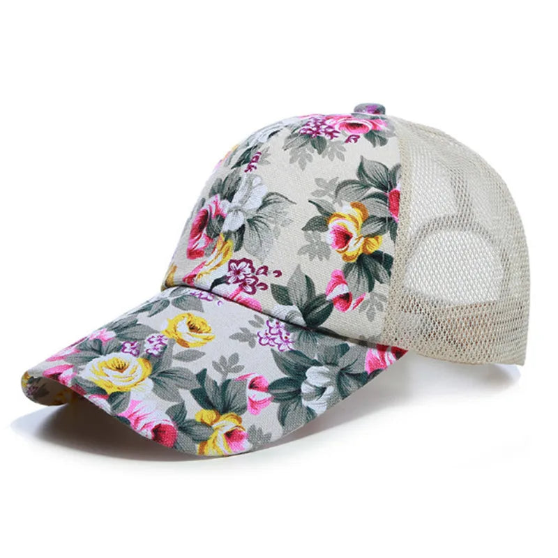 Floral Mesh Summer Cap
