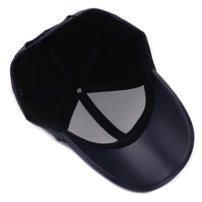 Gorra de béisbol de piel sintética lisa clásica HATLANDER, gorra y sombrero de cuero sin logo a la moda para hombres y mujeres