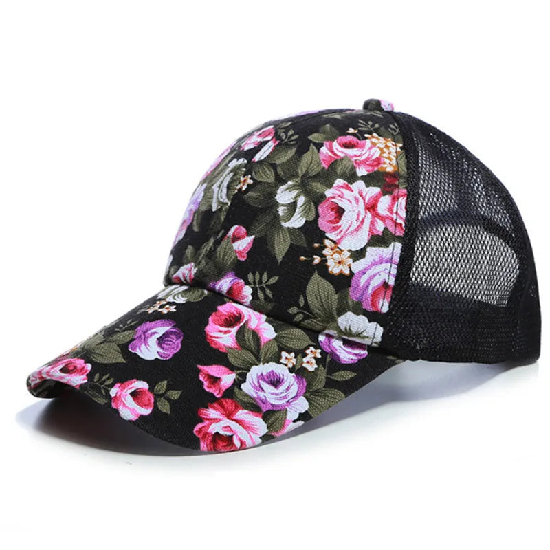 Floral Mesh Summer Cap