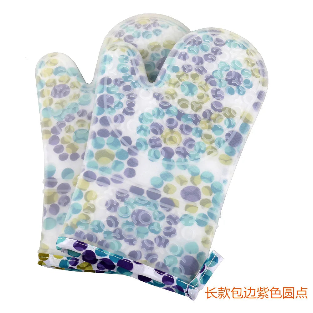 1 guante de silicona para horno, manopla resistente al calor para cocina, microondas, guante antideslizante, engrosado de alta calidad
