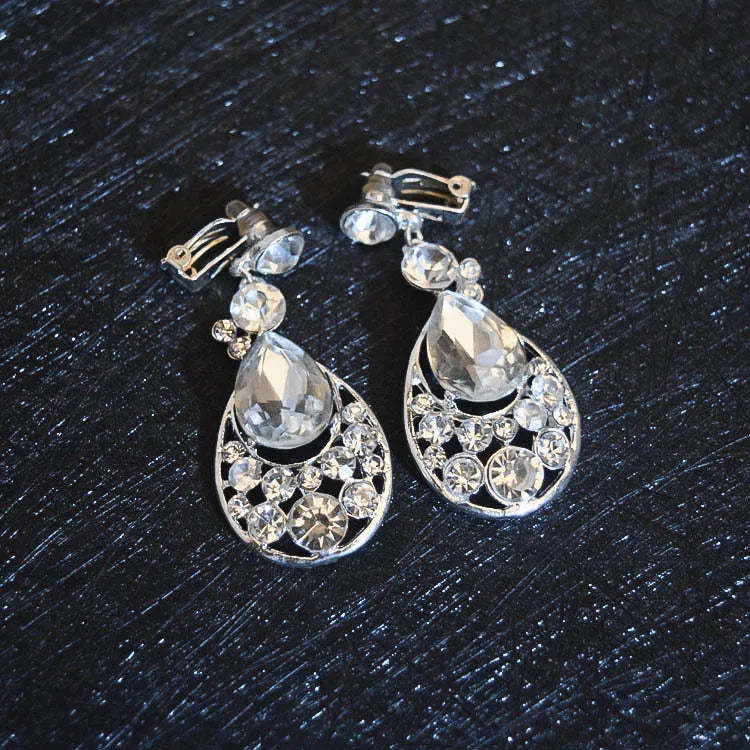 Conjuntos de joyas de novia de lujo con diamantes de imitación grandes, tiaras de corona de cristal bañadas en plata, gargantilla, collares, aretes, accesorios de boda
