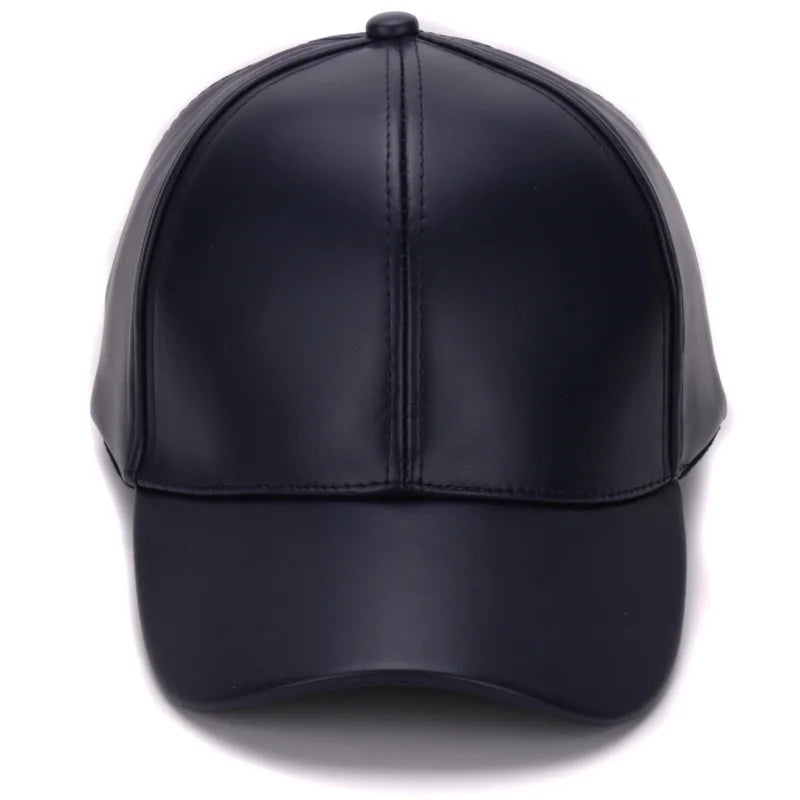 Casquette de baseball classique Hatlander en PU, sans logo, en cuir, pour hommes et femmes