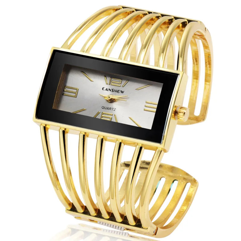Reloj de pulsera de lujo para mujer, reloj de pulsera único para mujer, de acero inoxidable dorado, Relogio Feminino Saati, regalos para mujer, reloj