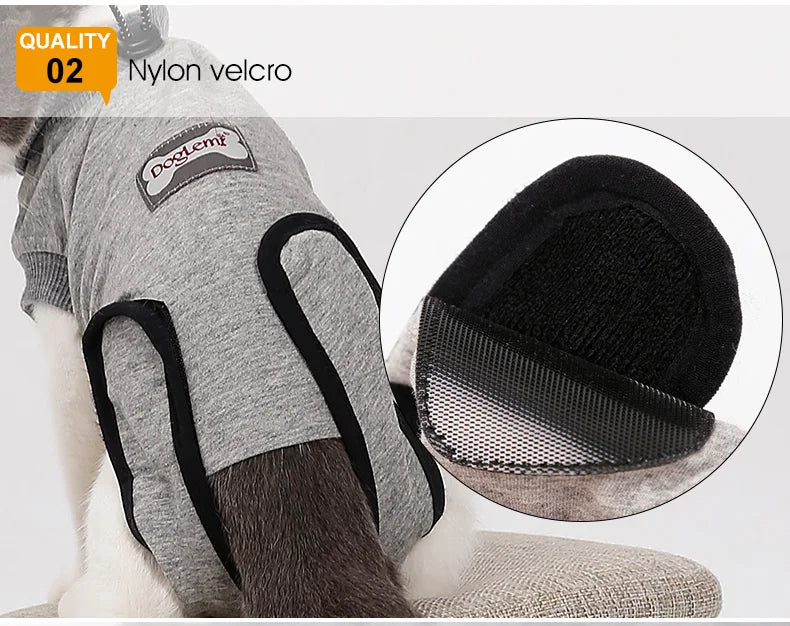 Anti-slikking klær for katter, steriliseringsklær for katter, kastrering, kirurgi, restitusjonsdrakt for katter, avvenning, pustende valpevest med ripebeskyttelse