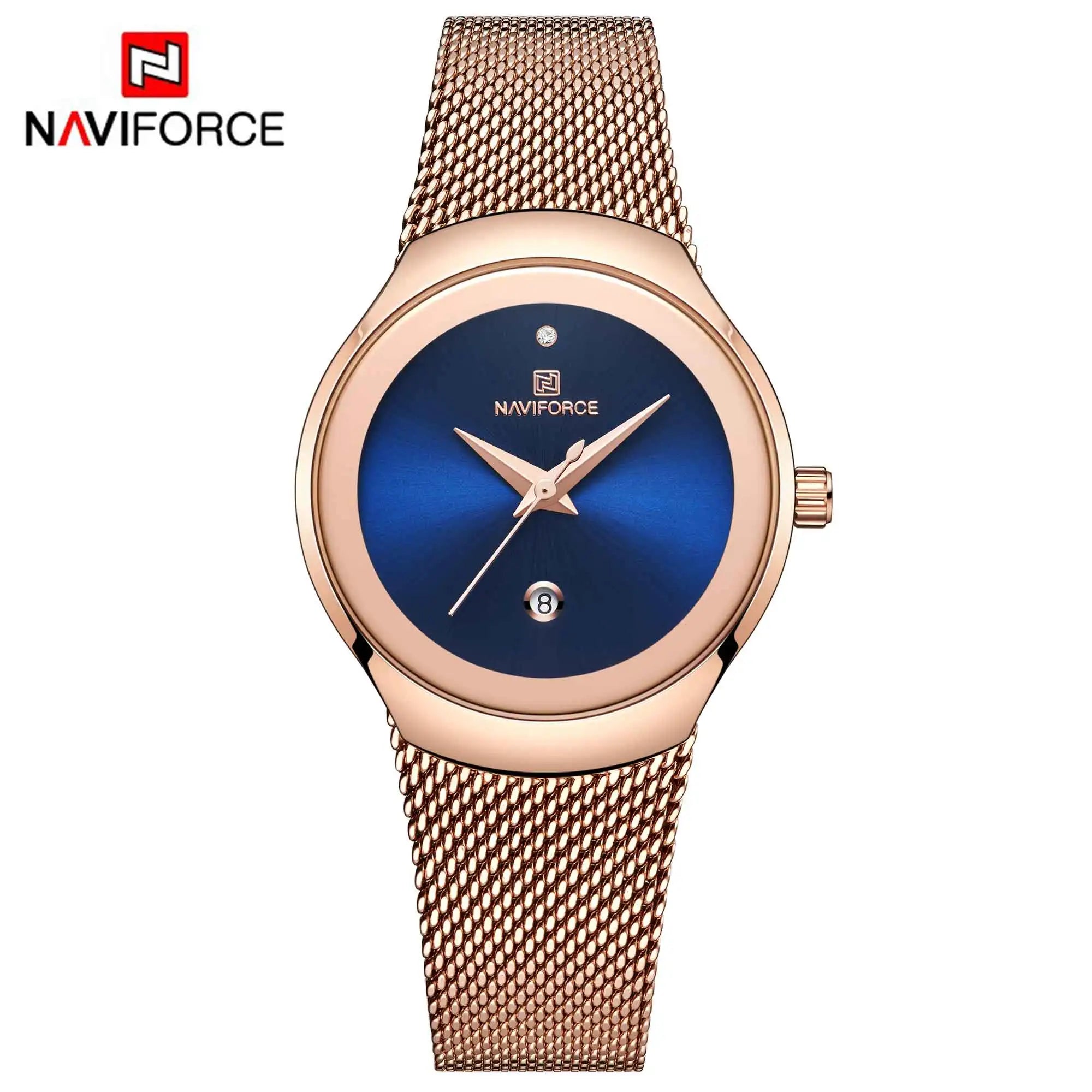 NAVIFORCE 2024 Relojes de mujer Lujo Oro Rosa Ultra Fino Reloj de Señora Lujo Impermeable Reloj de Pulsera de Cuarzo Mujer Reloj Femenino