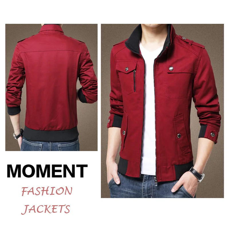 Chaquetas cargo para hombre, nueva moda, chaqueta bomber, ropa masculina, estilo británico sencillo, chaqueta cálida cortavientos y abrigo, chaqueta de béisbol para hombre.