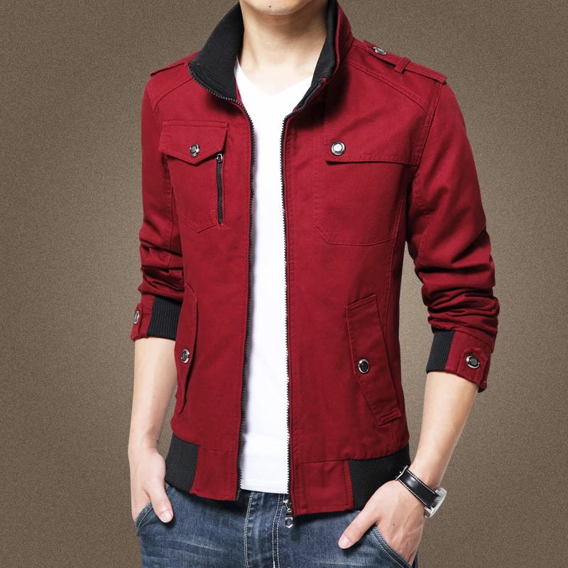 Chaquetas cargo para hombre, nueva moda, chaqueta bomber, ropa masculina, estilo británico sencillo, chaqueta cálida cortavientos y abrigo, chaqueta de béisbol para hombre.