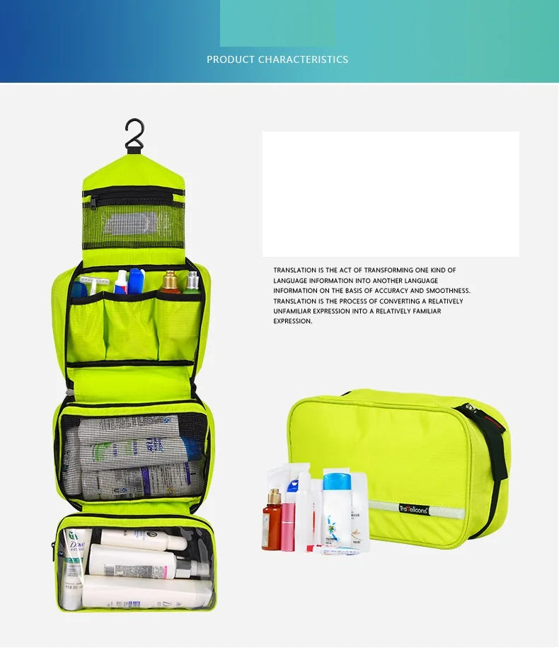 Neceser de Maquillaje Impermeable Grande para Hombre y Mujer, Estuche Organizador de Cosméticos de Viaje, Bolsa de Aseo Grande para Mujer