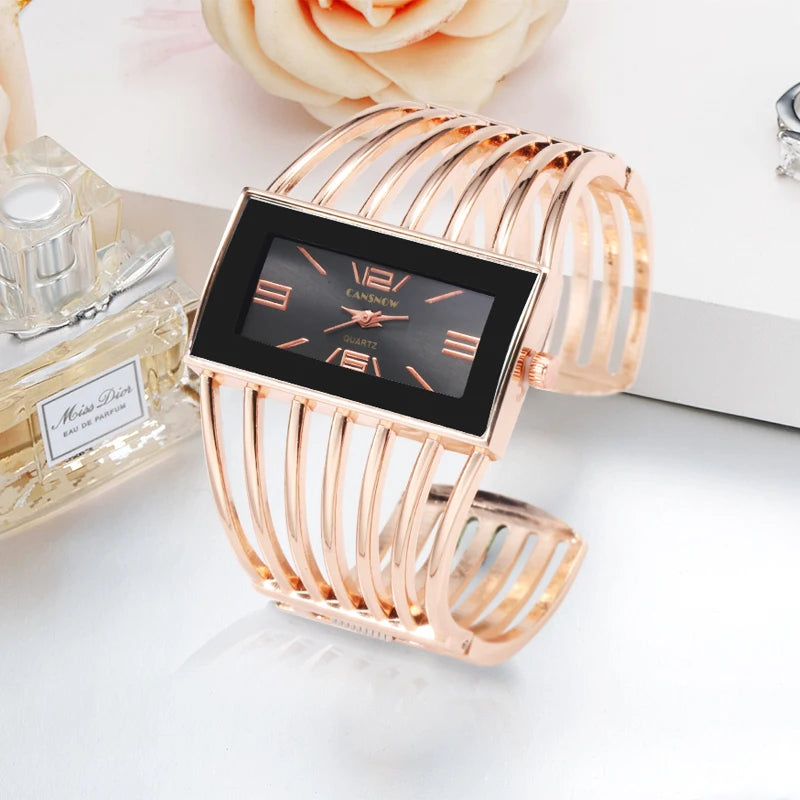 Reloj de pulsera de lujo para mujer, reloj de pulsera único para mujer, de acero inoxidable dorado, Relogio Feminino Saati, regalos para mujer, reloj