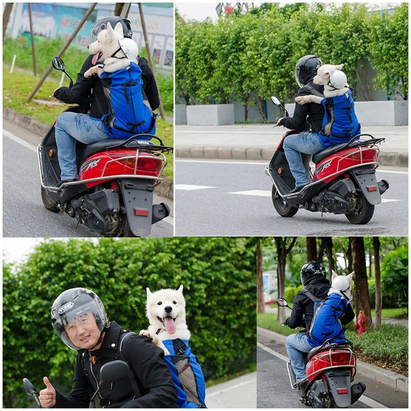 Mochila de transporte para perros, senderismo, viajes al aire libre, transpirable, para bicicleta, motocicleta, deporte al aire libre, bolsa de malla, envío directo