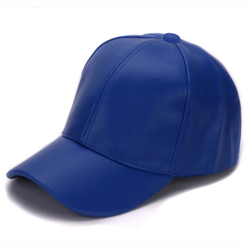 Gorra de béisbol de piel sintética lisa clásica HATLANDER, gorra y sombrero de cuero sin logo a la moda para hombres y mujeres