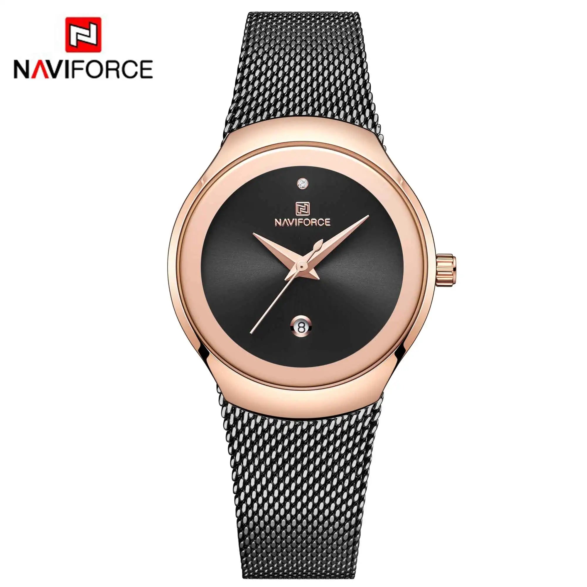 NAVIFORCE 2024 Relojes de mujer Lujo Oro Rosa Ultra Fino Reloj de Señora Lujo Impermeable Reloj de Pulsera de Cuarzo Mujer Reloj Femenino
