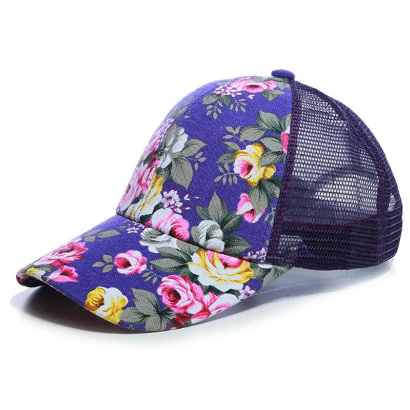 Floral Mesh Summer Cap