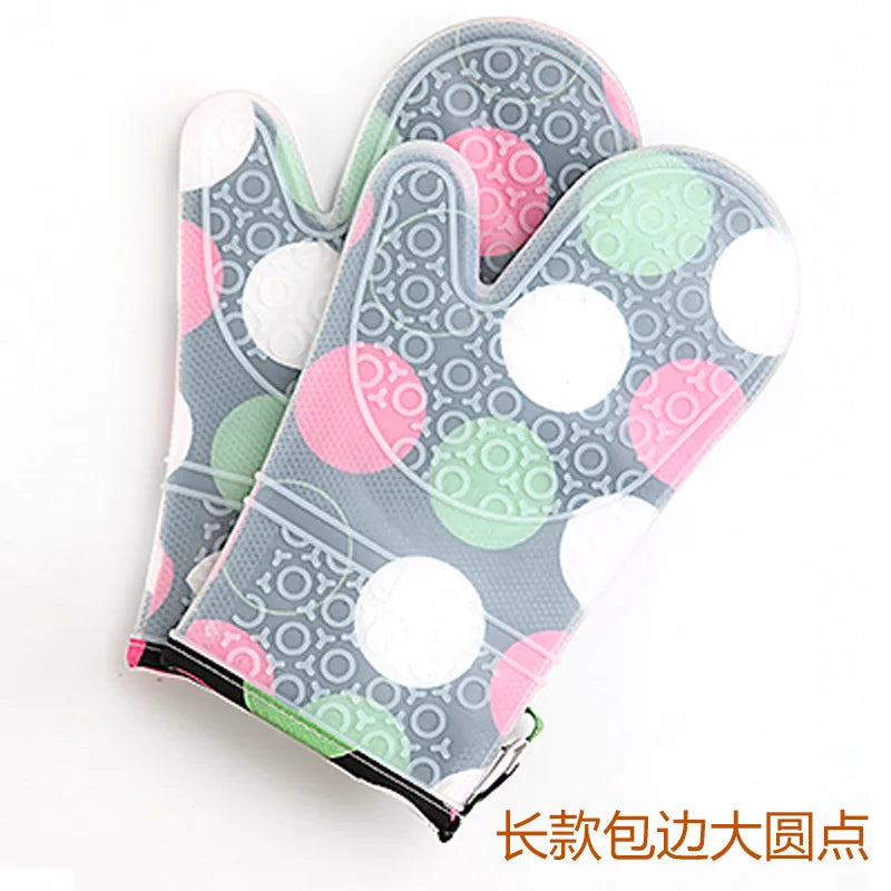 1 guante de silicona para horno, manopla resistente al calor para cocina, microondas, guante antideslizante, engrosado de alta calidad