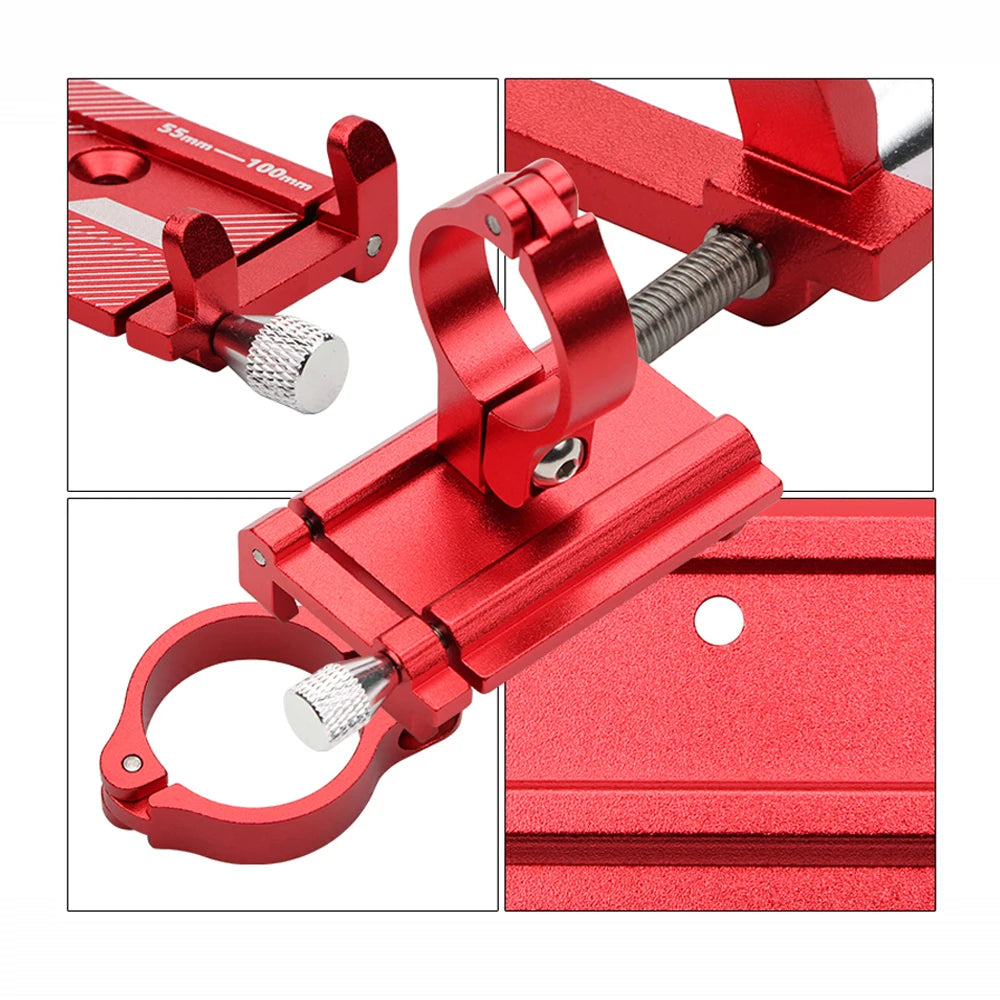 Soporte de aluminio para teléfono de bicicleta, soporte de manillar de motocicleta para teléfonos inteligentes de 3.5-6.2", para iPhone Xs Max Xr X 8 Samsung Xiaomi