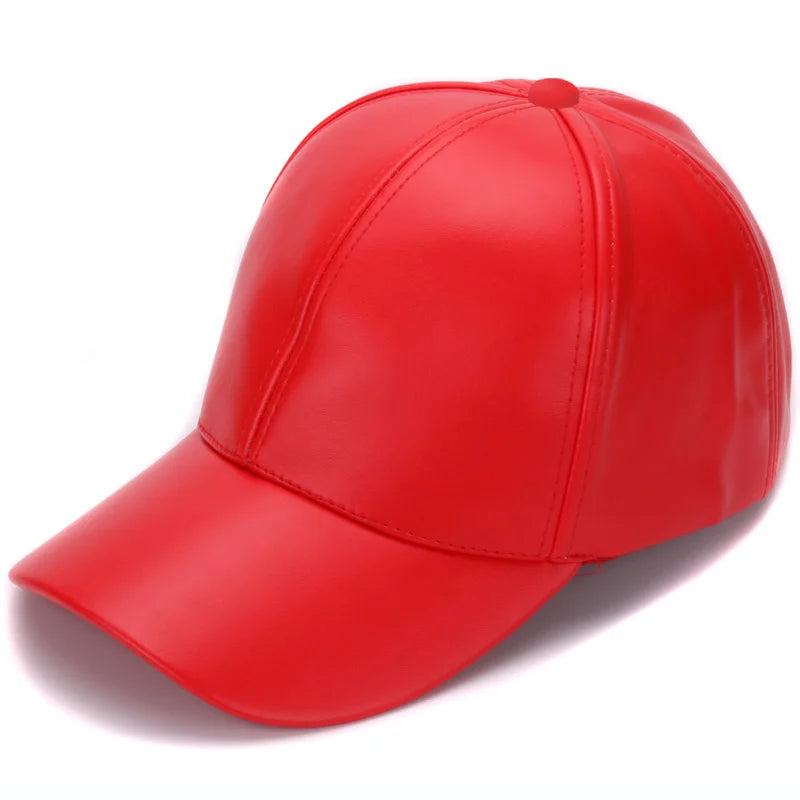 Gorra de béisbol de piel sintética lisa clásica HATLANDER, gorra y sombrero de cuero sin logo a la moda para hombres y mujeres