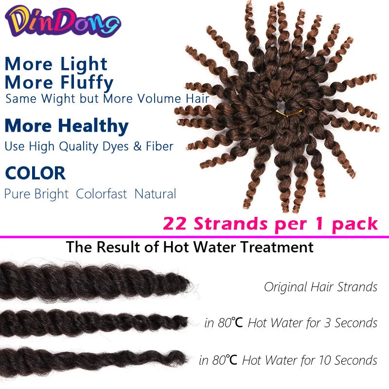 DinDong 8'' Synthetic Jumpy Wand Curl Hair Jamaican Bounce Braiding Hair Extension Crochet Braids Hair For Woman