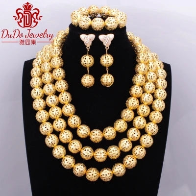 Nuevo Conjunto de Joyas Africano de 3 Filas para Mujer