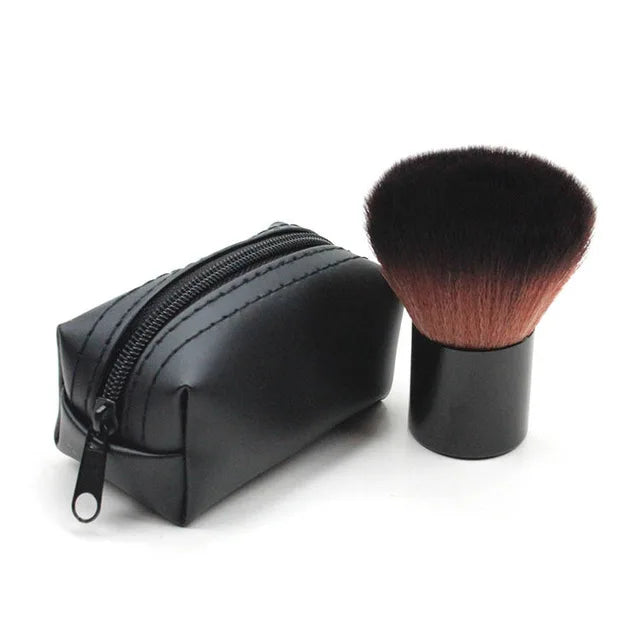 1Set Big Black Makeup Brushes Powder Cosmetic Brush Face Blush Contour Brush Kabuki Nail Brush Makeup Tools With Bag Sculpting