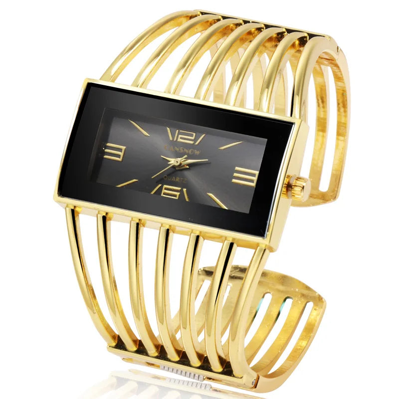 Reloj de pulsera de lujo para mujer, reloj de pulsera único para mujer, de acero inoxidable dorado, Relogio Feminino Saati, regalos para mujer, reloj