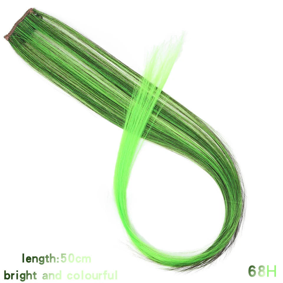 Allaosify Syntetisk Hårforlengelse Lang Rett Klipp I Hår Falske Parykker Klipp I Ett Stykke Rosa Svart Falsk Hårforlengelse