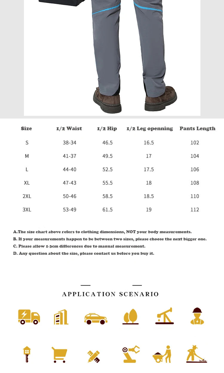 Pantalones de trabajo multifuncionales para hombre Pantalones de trabajo con cintas reflectantes
