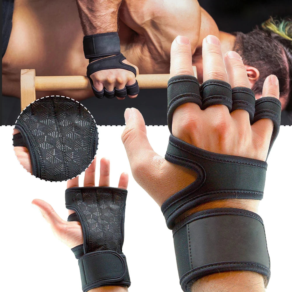 Guantes de entrenamiento deportivo para hombres y mujeres Guantes de gimnasio para hacer ejercicio, culturismo, levantamiento de pesas, protectores de palma y muñeca