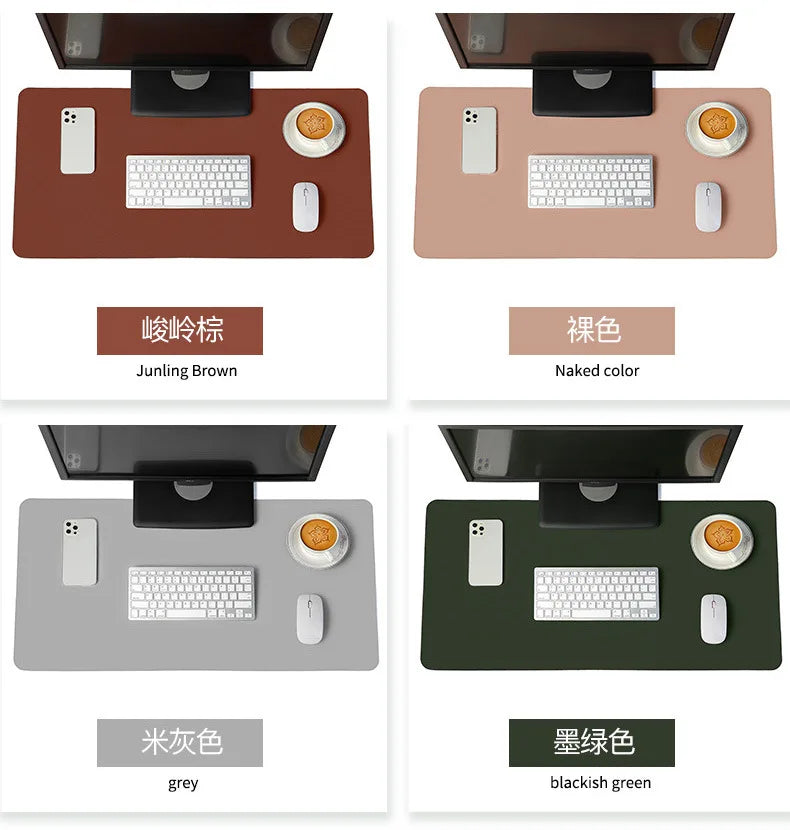 hvit musematte bærbar musematte stor spilling vanntett sklisikker PU semsket skinn skrivebordsmatte datatastatur skrivebordsmatte matter