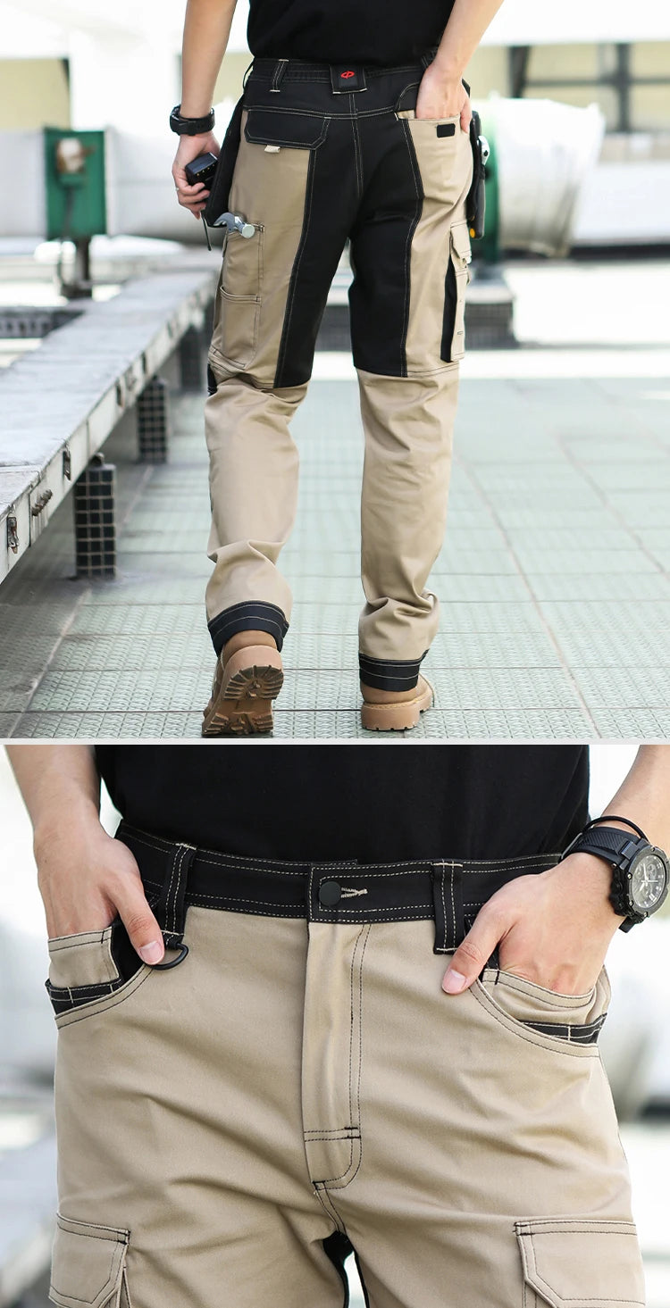 Pantalones de trabajo multifuncionales para hombre Pantalones de trabajo con cintas reflectantes