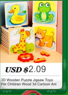 Juguetes de madera para niños, puzle 3D de madera, puzle de animales de dibujos animados, puzle cognitivo, juguetes educativos de aprendizaje temprano para regalo de niños