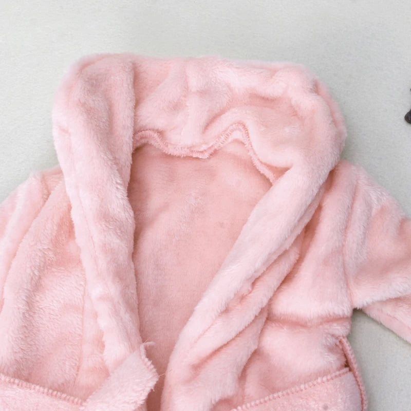 Nuevos Albornoces para Bebé Toalla de Baño de Color Sólido Bata de Bebé Cálida con Capucha y Cinturón Accesorios de Fotografía para Recién Nacidos Accesorios para Sesiones de Fotos de Bebés