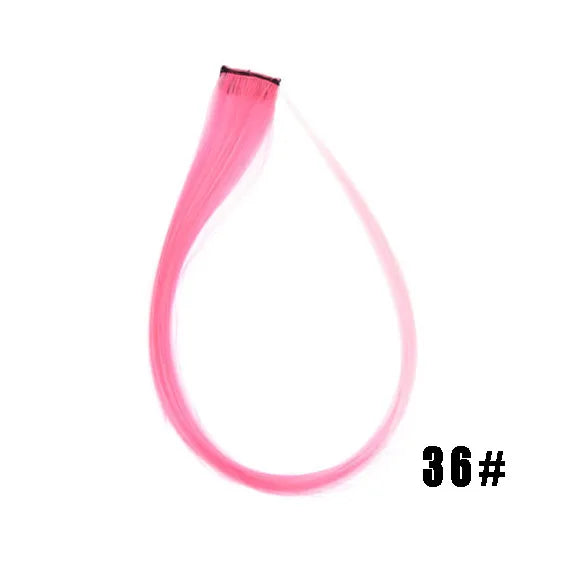 Extensiones de cabello sintético liso de 55,8 cm de largo, 37 colores, ignífugas, de clip, de una sola pieza