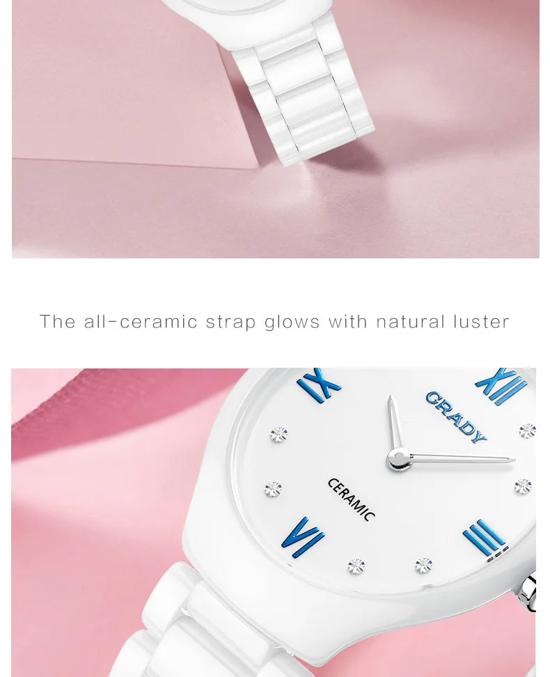 Women’s Luxury Ceramic Quartz Watch – Elegant, Modern & Perfect for Gifting