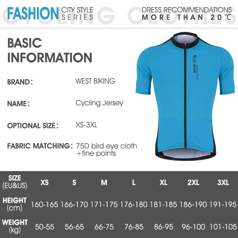 WEST BIKING XS-XXXL Maillot de Ciclismo de Verano Transpirable para Hombre, de Equipo de Competición, Maillot de Bicicleta de Deporte, Camiseta, Ropa, Maillot de Ciclismo de Manga Corta
