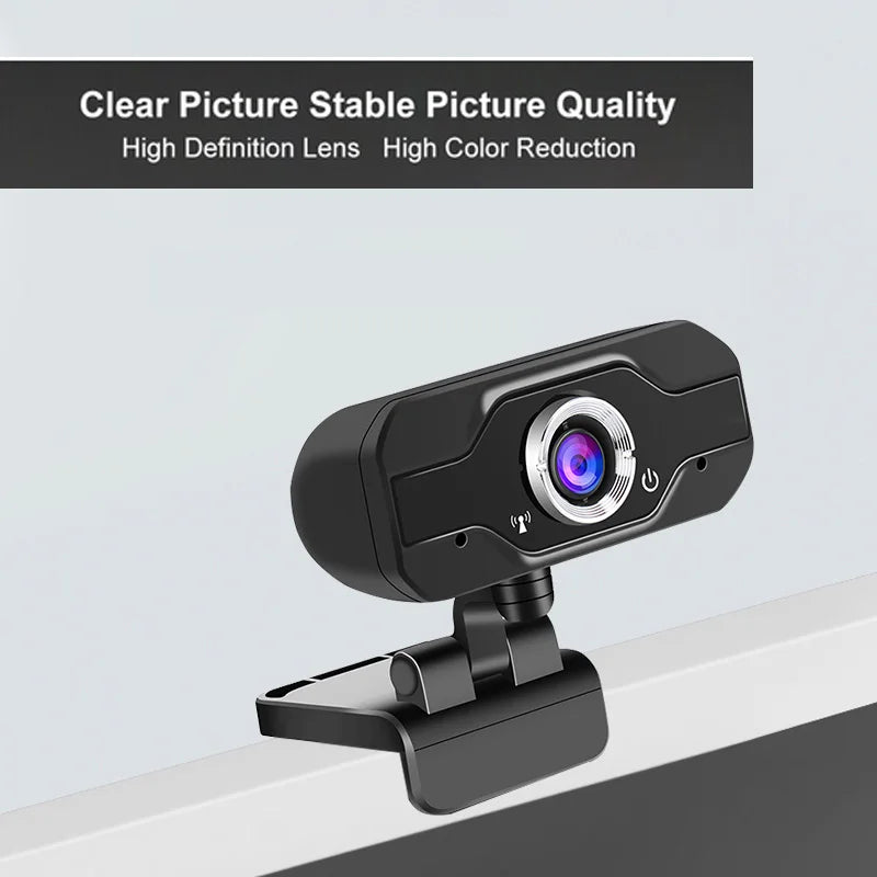 Full HD-webkamera 1080P 60fps bærbar datamaskin PC-webkamera kamera innebygd mikrofon for videosamtaler konferanse live arbeid stativ