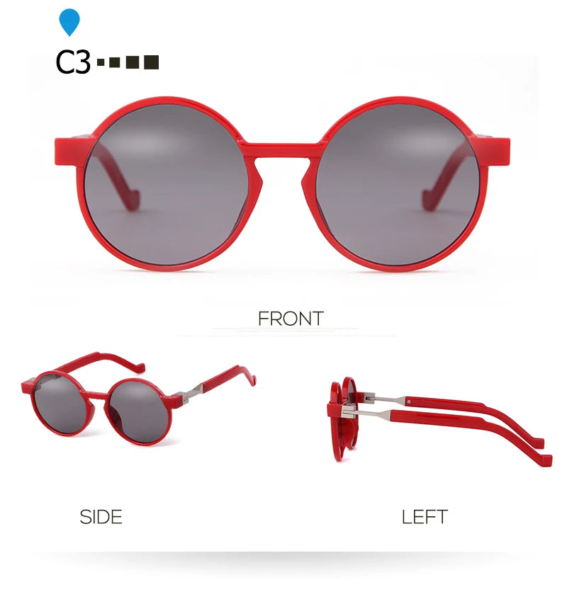 SORVINO Round Women Steampunk Sunglasses Red Yellow Gradient Sun Glasses Fashion Brand Designer Men Trendy Shades UV400 Gafas