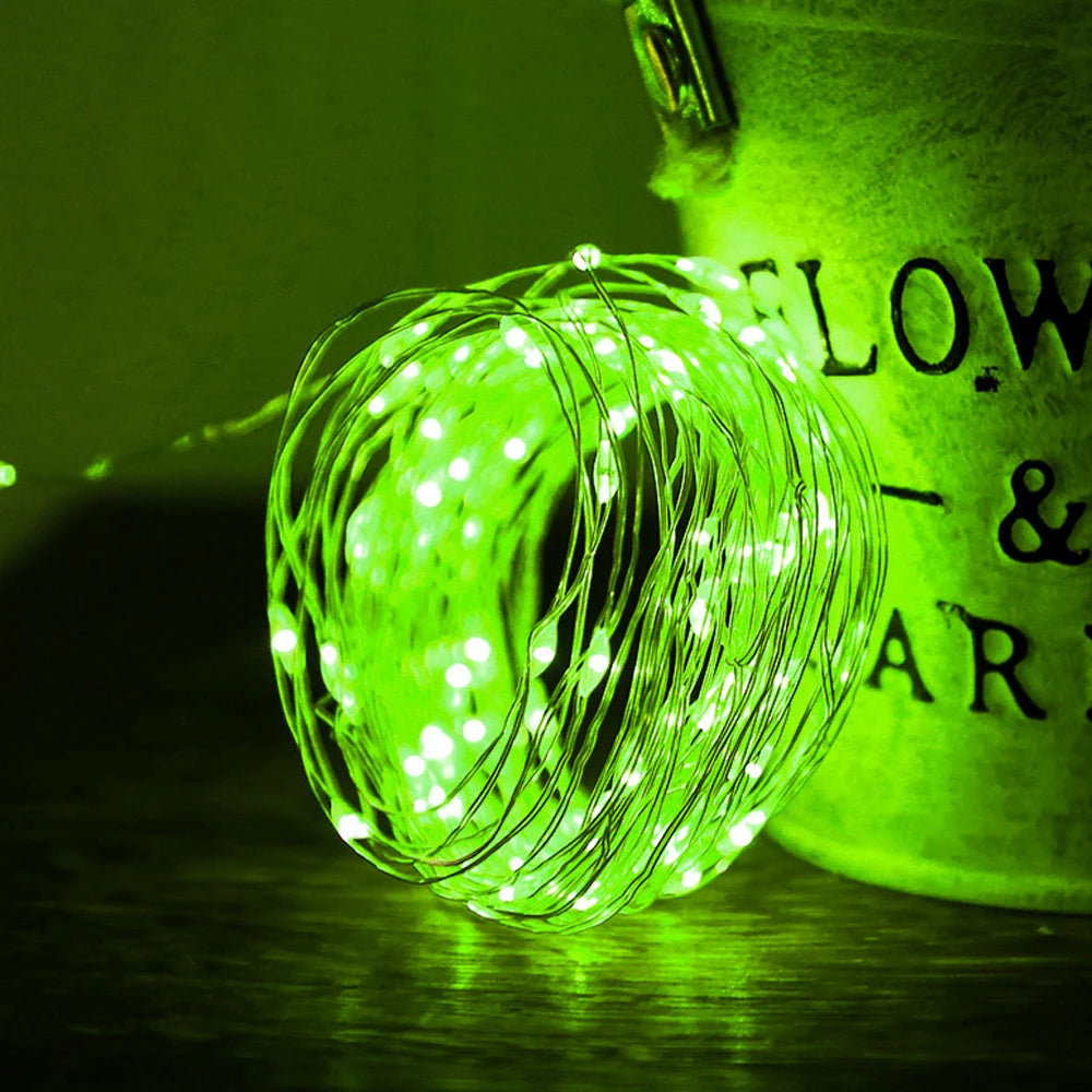 Luces LED de cadena, luz de noche, iluminación navideña, guirnalda de hadas de 1M, 2M, 3M, 5M, luz decorativa para Año Nuevo, boda, fiesta de cumpleaños