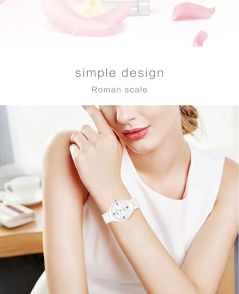 Women’s Luxury Ceramic Quartz Watch – Elegant, Modern & Perfect for Gifting