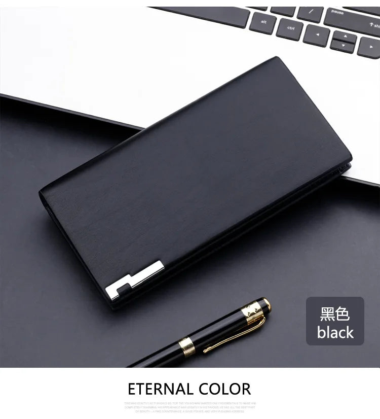 Cartera de hombre Casual Delgado de cuero suave Bolso de mano masculino Monedero pequeño Cartera delgada Monedero Cartera masculina Cuero 2021