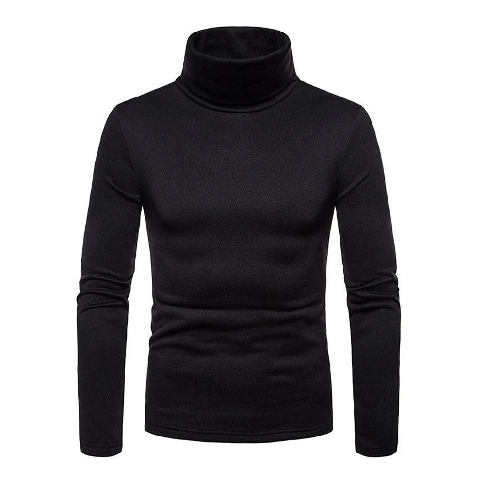 Suéteres de cuello alto para hombre otoño invierno, térmicos informales, de manga larga, ajustados, básicos elásticos, sudadera y jersey