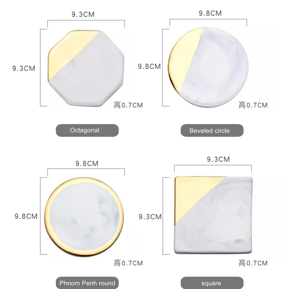 Posavasos de cerámica creativo con imitación de mármol, tapete para tazas de café, decoración de mesa de escritorio, posavasos para bebidas, tapete de vidrio, herramienta de cocina