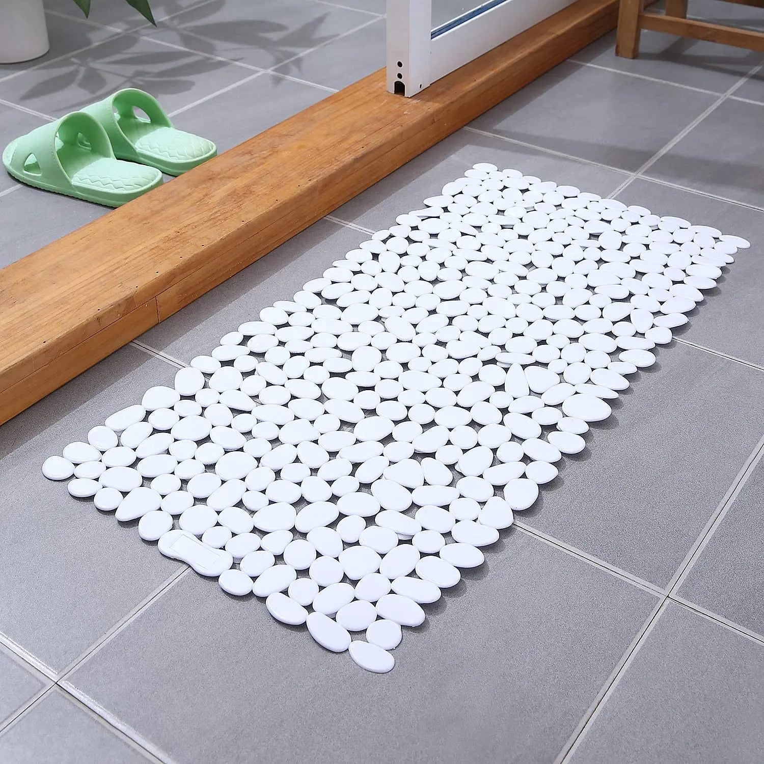 Alfombrilla Antideslizante de Seguridad para Suelo de Baño, Alfombra de Bañera, Alfombrilla de Ducha de Goma Ecológica con Piedras para Niños, Mayores y Discapacitados