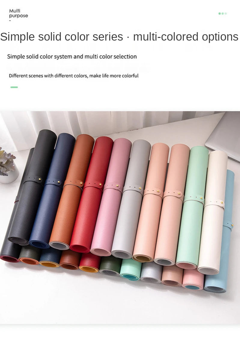 hvit musematte bærbar musematte stor spilling vanntett sklisikker PU semsket skinn skrivebordsmatte datatastatur skrivebordsmatte matter