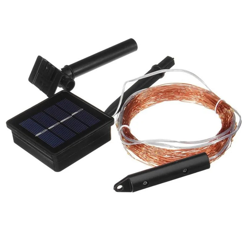 Luces LED solares decorativas, guirnalda de luces solares de hadas para exterior, farolas solares, guirnalda de luces para jardín en fiestas