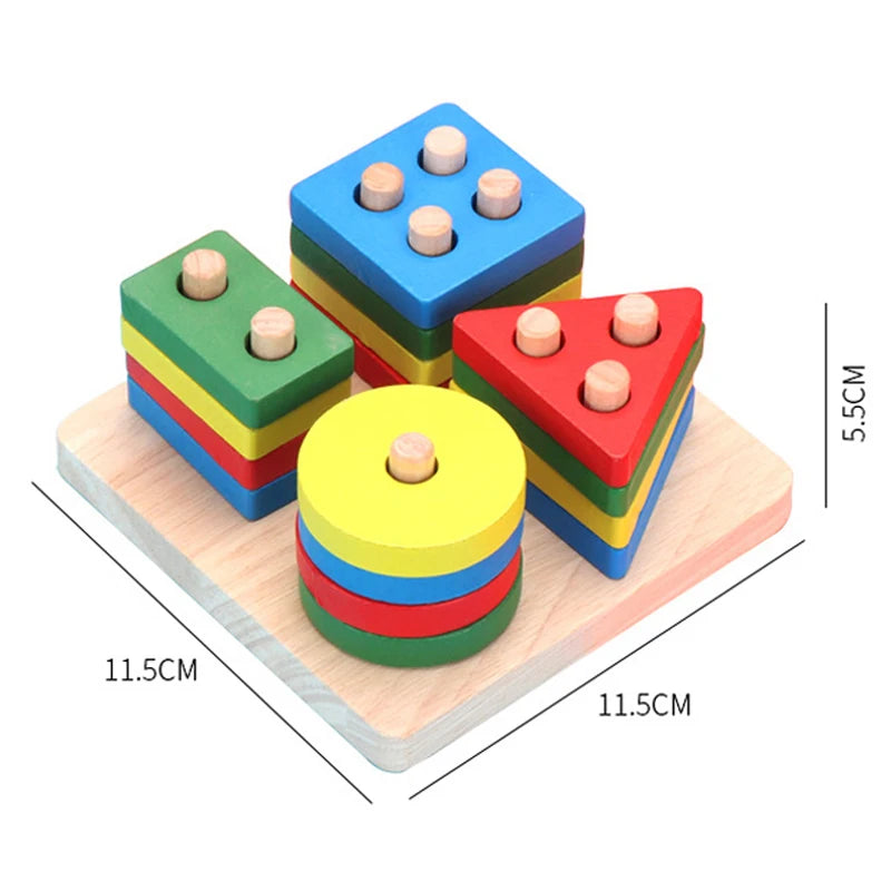 Montessori Bebé Juguetes Niños Rompecabezas 3D Madera Juegos Bebé Aprendizaje Temprano Juguetes Educativos Madera Para Niños Regalos Cumpleaños